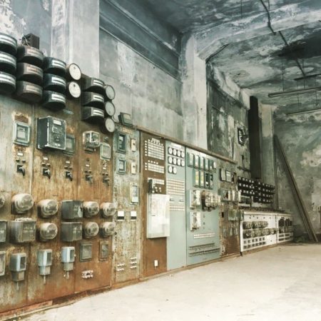 Old thermal power plant in Yubari