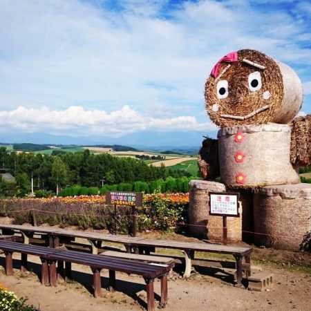 Mascot of hay roll in Biei