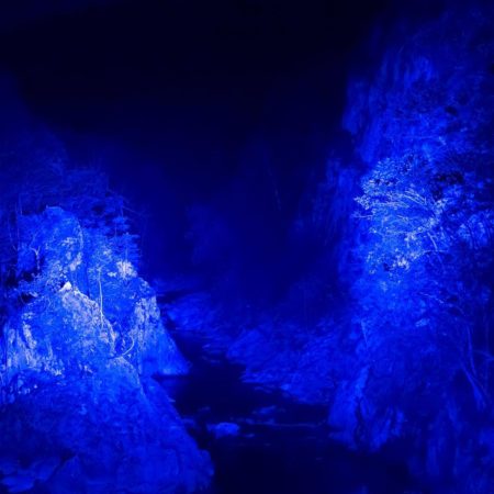 Blue illumination at Jozankei