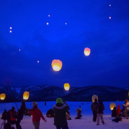 Sky lanterns-event in Asahikawa