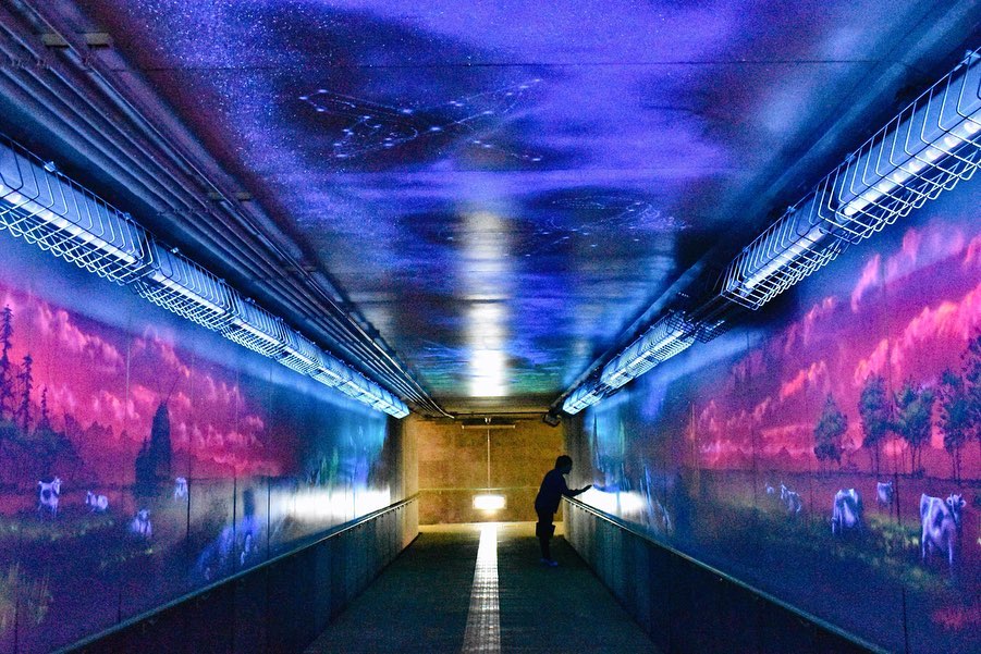 Dreamy underground passage in Sarufutsu