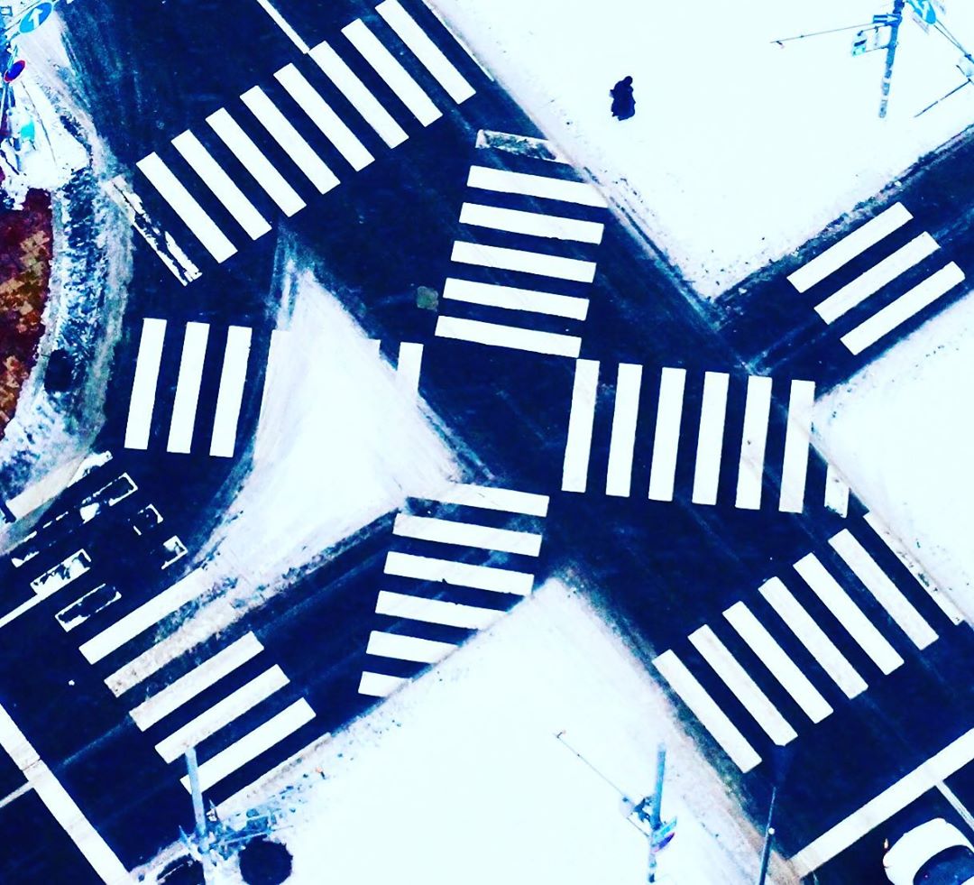 Winter crosswalk in Sapporo