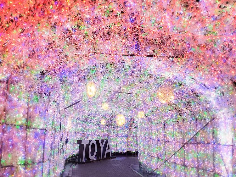 Illumination tunnel in Toyako