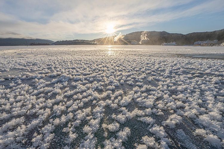 Frost flower of Lake Akan in Kushiro