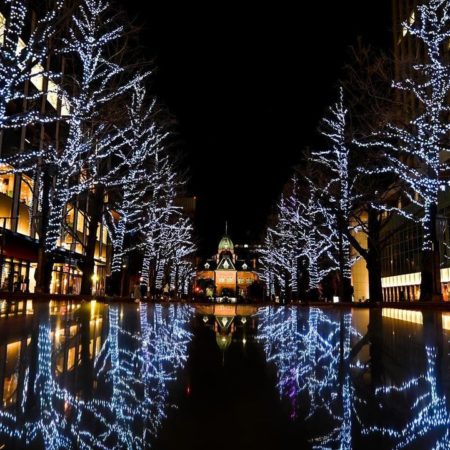 Kita 3-jo Plaza with wonderful illumination reflections (Sapporo)