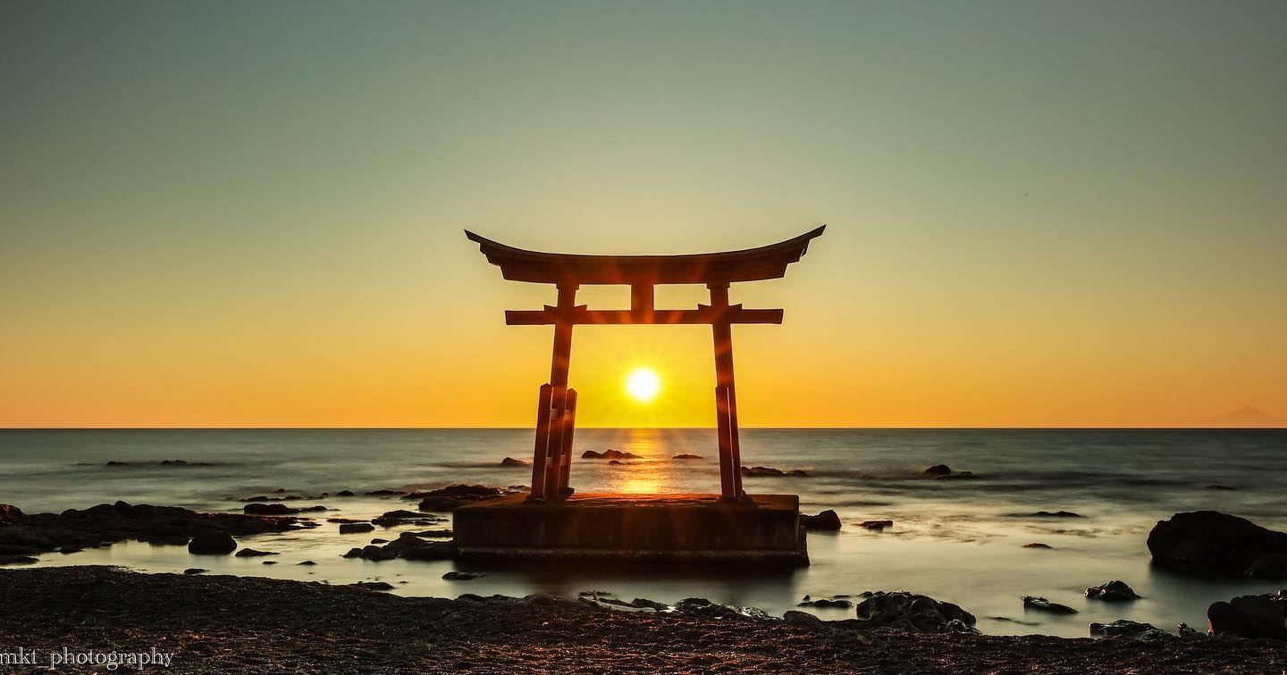 Sunset seen through the Torii gate