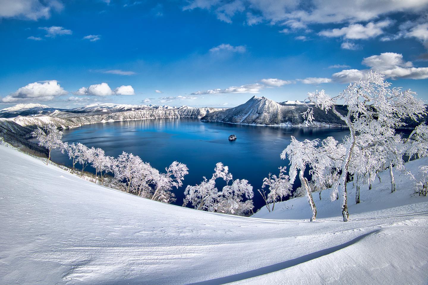 Lake Mashu in winter