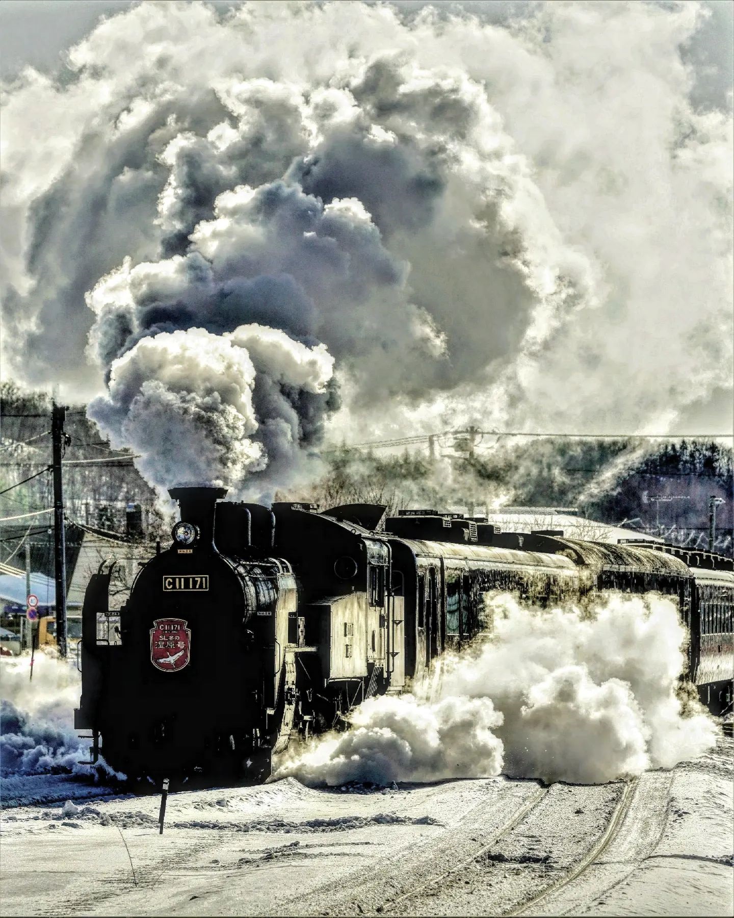 Powerful steam locomotive