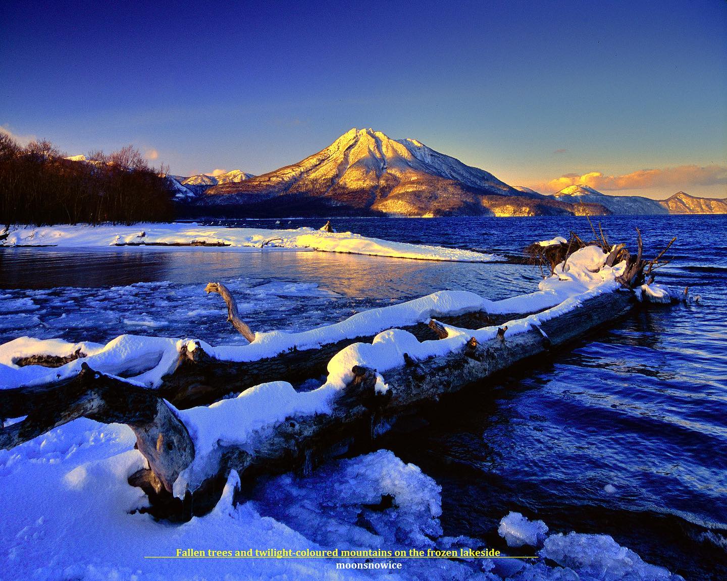 Beautiful Lake Shikotsu intense cold