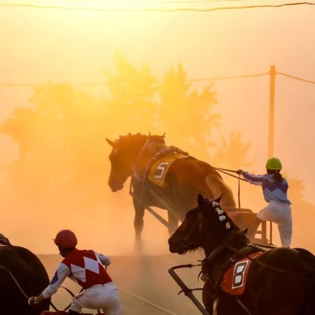 Banei horse racing and sunset（Obihiro）