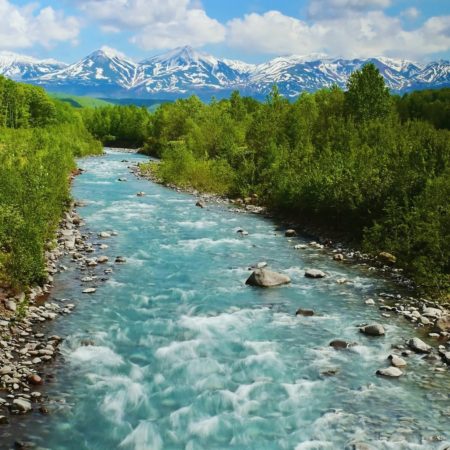 Snowy ridges and Spring Flow (Biei)